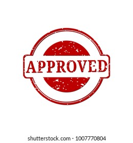 approve stamp. red round grunge approved sign