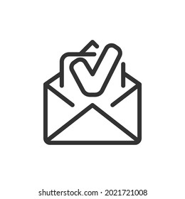 Approve thin line icon. Symbol in trendy outline style. Premium design for web and apps. Perfect for UI. 