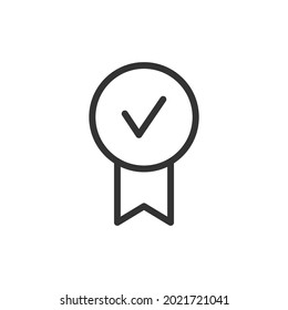 Aprobar icono de línea delgada. Símbolo con estilo de contorno de moda. Diseño premium para web y aplicaciones. Perfecto para la interfaz de usuario. 
