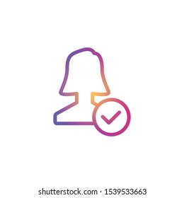 Approve User  - Line Vector Icon