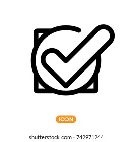 Approve Vector Icon. Confirm Symbol. Checkbox 