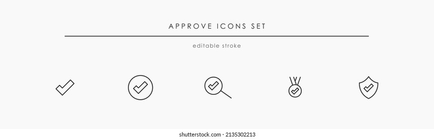 Approve Vector Icons Set. Guaranty Vector Symbols