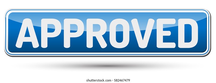 APPROVED - Abstract beautiful button with text.