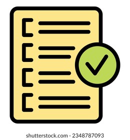 Approved access icon outline vector. Web page. Internet user color flat