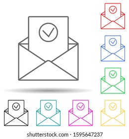 approved answer in envelope multi color style icon. Simple thin line, outline vector of interview icons for ui and ux, website or mobile application
