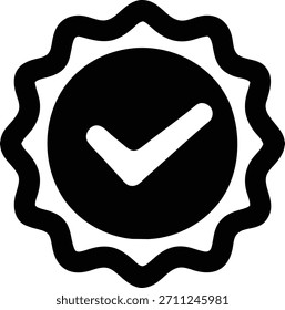 Ícone de selo de marca de verificação de selo aprovado