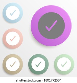 Approved badge color set. Simple glyph, flat vector of web icons for ui and ux, website or mobile application