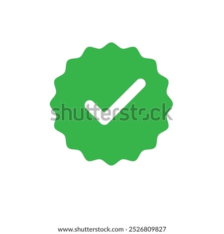 Approved badge vector, vector check mark trendy style illustration for web and app..eps