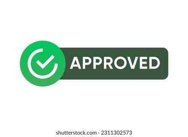 Banner aprobado con diseño vectorial de icono de marca de verificación