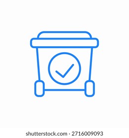 Vector aprobado del signo del icono de la papelera