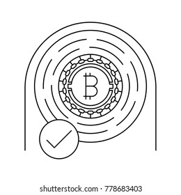 Approved bitcoin outline icon 