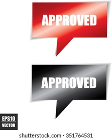 Approved bubbles square template | business banner with symbol icon - Vector.