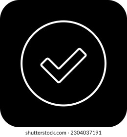 Approved Business and office icon with black filled line style. check, tick, mark, choice, quality, approval, confirm. Vector illustration