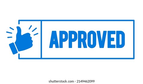 Approved Button Or Stamp With Thumb Up Icon