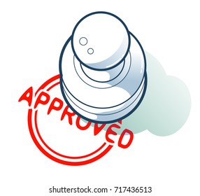 Is approved by a stamp concept. Illustration vector EPS8