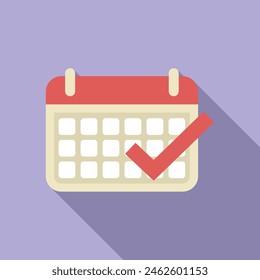 Icono de evento de calendario aprobado Vector plano. Plazo de reunión. Flecha de agenda
