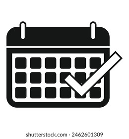 Icono de evento de calendario aprobado Vector simple. Plazo de reunión. Flecha de agenda