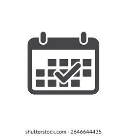 Ícone de Calendário Aprovado com Data de Conclusão da Tarefa de Confirmação de Evento de Marca de Seleção