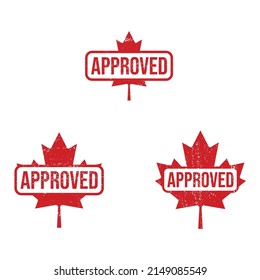 approved canada red grunge stamp vector illustration