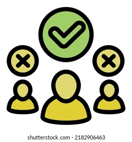 Approved candidate icon outline vector. Search interview. Digital resume