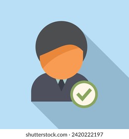 Approved candidate manager icon flat vector. New online business. Care person