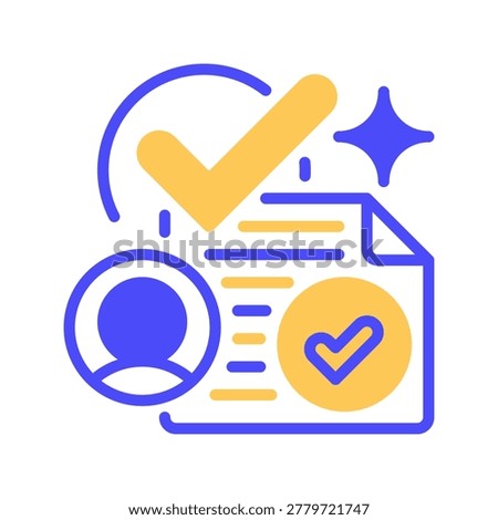 Approved Candidate Vector Line Icon for Human Resources and Recruitment