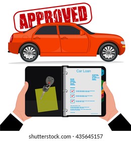 Approved Car Loan, Vector Illustration, Flat Style