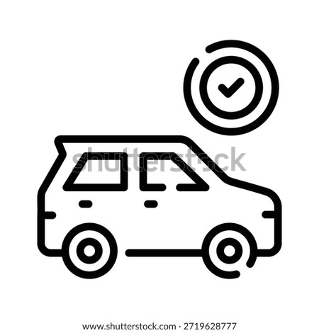 Approved Car Vector Icon for Auto Service and Vehicle Inspection