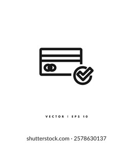 Approved Card Icon. Editable Stroke