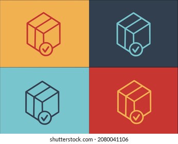 Approved Cargo Box Logo Template, Simple Flat Icon Of delivery,vector,cargo