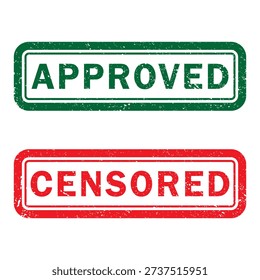 Approved and censored badge vector design 