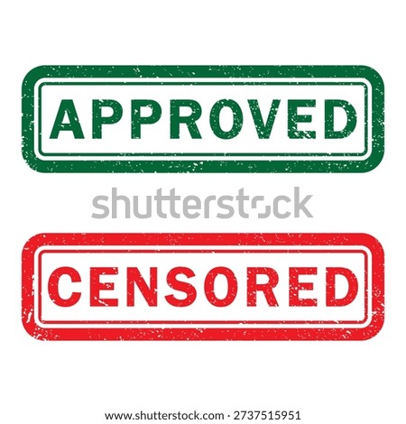 Approved and censored badge vector design 