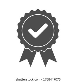 Approved or certification icon. Quality production sign. Match symbol. Confirmatory sign isolated on white background. Vector illustration