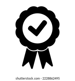 Approved certified icon on white background.