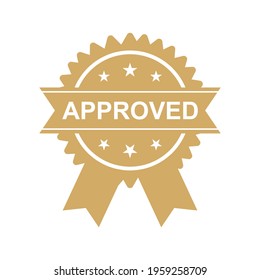 Approved certified icon. Certified seal icon