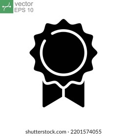 Approved Certified Medal For Award Sign. Winner Sport Award, Achievement Icon. Guarantee For Website Design, Logo, Application. Glyph, Solid. Vector Illustration. Design On White Background. EPS 10