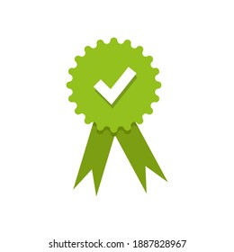 Diseño plano de medallas aprobado o certificado. Ilustración vectorial