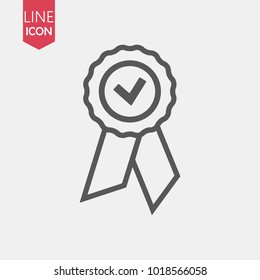 Approved or certified medal icon in a flat design. Rosette icon. Award vector