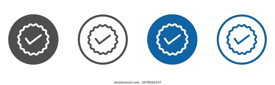 Approved or certified medal icon in a flat style. Rosette icon. Award vector icons