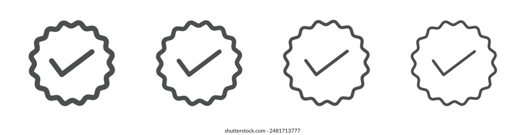 Approved or certified medal icon in a flat style. Rosette icon. Award vector icons set