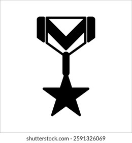 Approved or certified medal icon in flat design. Rosette icon. Award vector, sign, symbol, logo, illustration, editable stroke, flat design style isolated on white linear