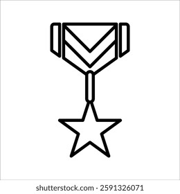 Approved or certified medal icon in flat design. Rosette icon. Award vector, sign, symbol, logo, illustration, editable stroke, flat design style isolated on white linear