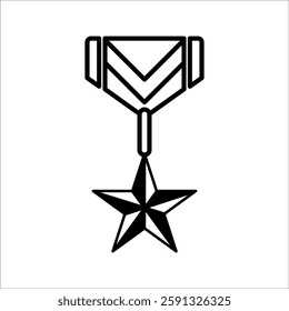 Approved or certified medal icon in flat design. Rosette icon. Award vector, sign, symbol, logo, illustration, editable stroke, flat design style isolated on white linear