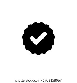 Ícone de medalha aprovado ou certificado em estilo plano. Ilustração vetorial de ícones da roseta, eps10.