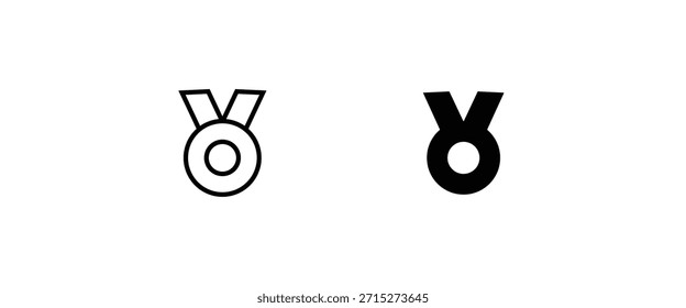 Icono de medalla aprobado o certificado en un diseño plano. Icono de la roseta. Vector de premio, signo, símbolo, logotipo, ilustración, movimiento editable, estilo de diseño plano aislado en blanco lineal