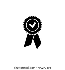 Approved or certified medal icon in a flat design. Rosette icon. Award vector
