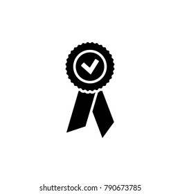 Approved or certified medal icon in a flat design. Rosette icon. Award vector