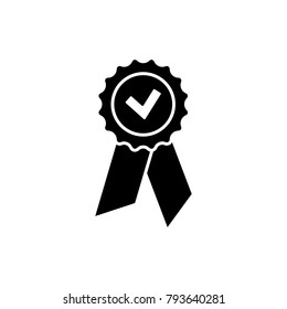 Approved or certified medal icon in a flat design. Rosette icon. Award vector