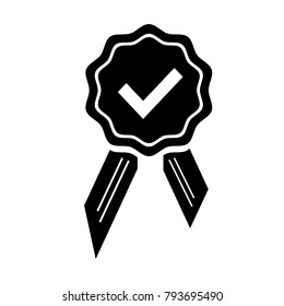 Approved or certified medal icon in a flat design. Rosette icon. Award vector