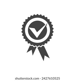 Approved or Certified Medal Icon illustration design